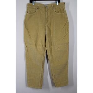 EVERLANE 32 Yellow Baby Cord Cheeky Straight Leg High Rise Corduroy Pants